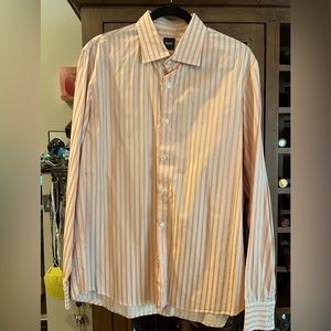 Hugo Boss XL mens casual dress shirt orange and tan